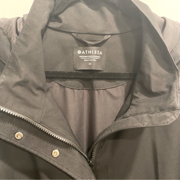 Athleta Rainout Sutro Long Trench Coat in Black - Plus Size 3X - Picture 6 of 9